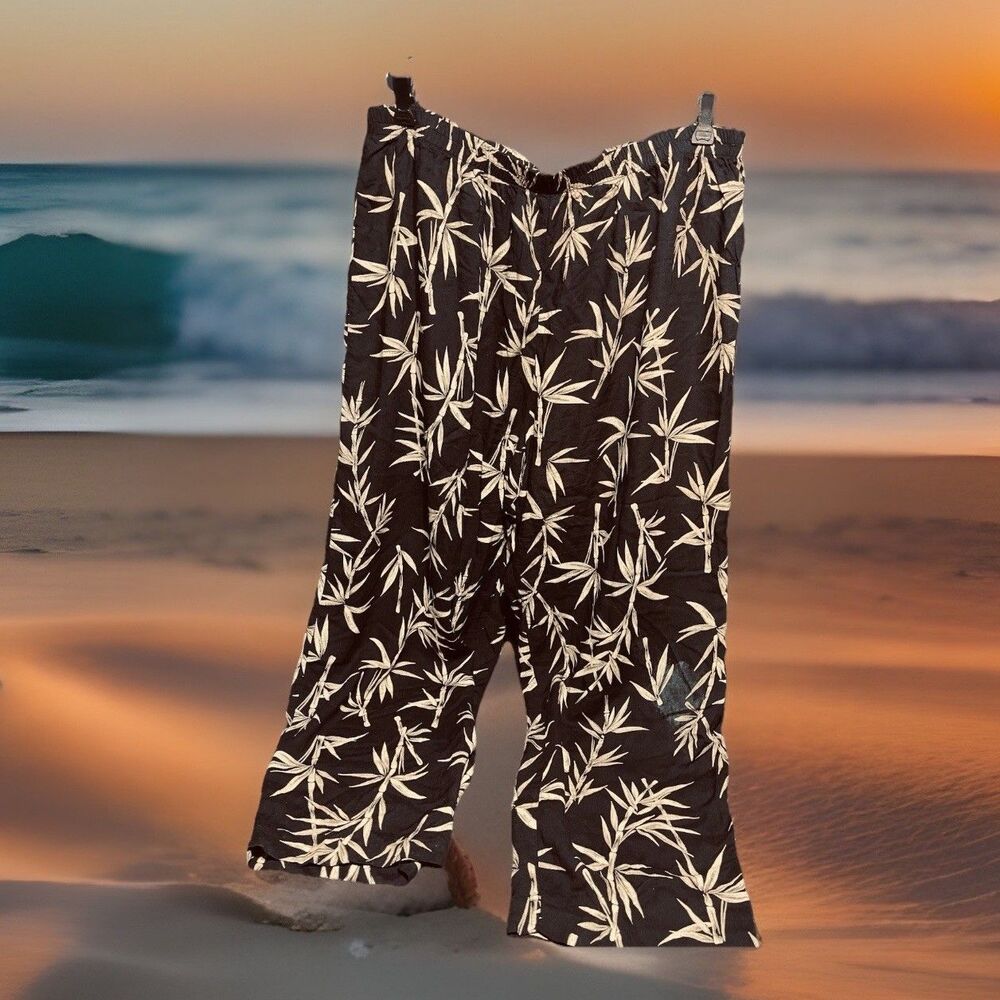 Jessica Howard Women’s Pants Petite (Measurements In Photos) Bamboo Print N41